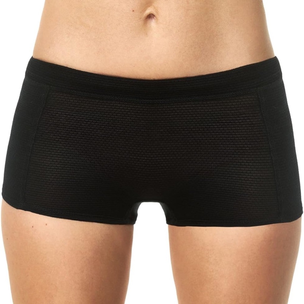 NWT Merino Tech Women's Airmesh Black Boyshort Underwear